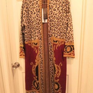 Women's Elegant Fashion Sweater Duster with Print